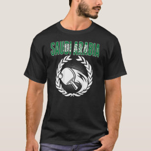 Camiseta Arabia Saudita apoya ping pong saudita para jugar