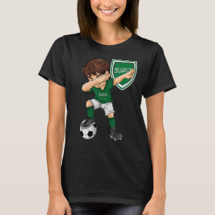 Camiseta Arabia Saudita Dabbing Soccer Boy Bandera de Arabi