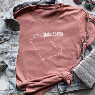 Camiseta Arabia Saudita Mapa del país Forma de la línea ára