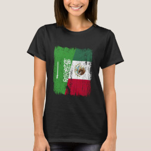 Camiseta Arabia Saudita México Media Bandera Saudita Mexica