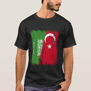 Camiseta Arabia Saudita Turquía Media Bandera Turkiye Arabi