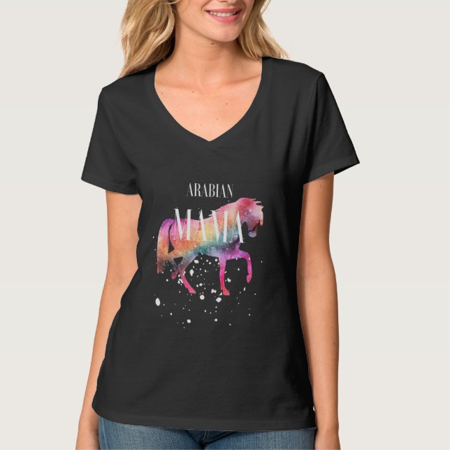 Camiseta Arabian Horse Mama Galaxy Horse Girl Equestrian Ri (Anverso)