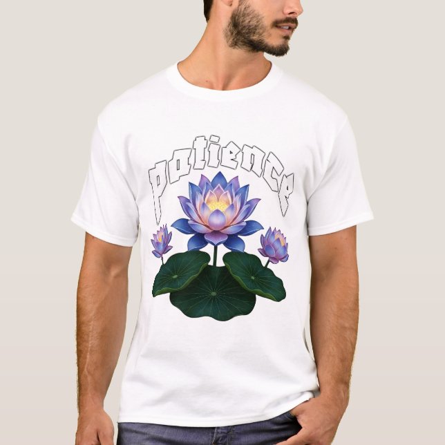 Camiseta Arabic Calligraphy Sabr Patience - Zen Lotus Flowe (Anverso)