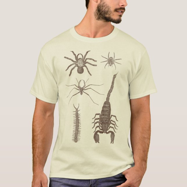 Camiseta ¡Arachnophobia! ¡Arañas y escorpiones frente y (Anverso)