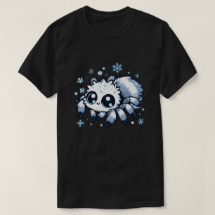 Camiseta Araña blanca saltante en copos de nieve