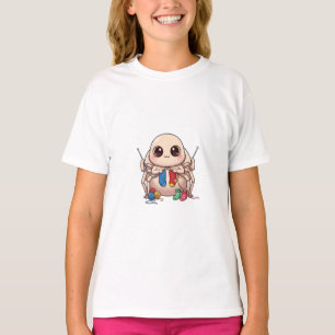 Camiseta Araña Bonita Tejiendo Con Hilo Para Niños