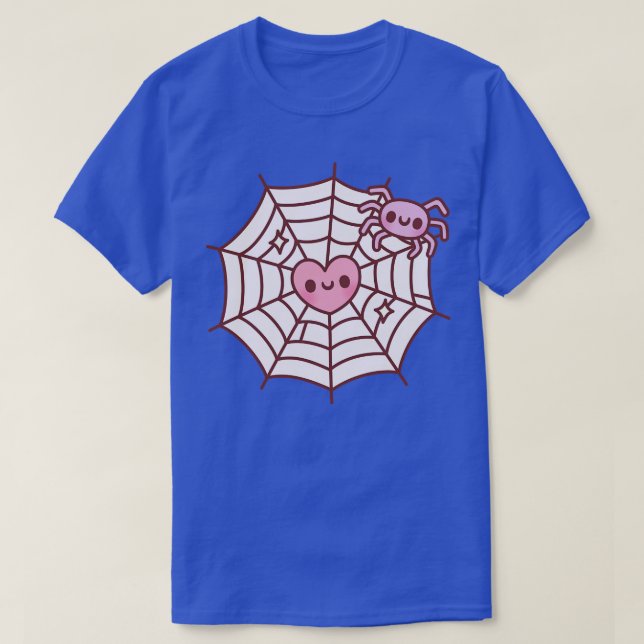 Camiseta Araña Cuta Y Corazón Atrapados En La Web Spider (Diseño del anverso)