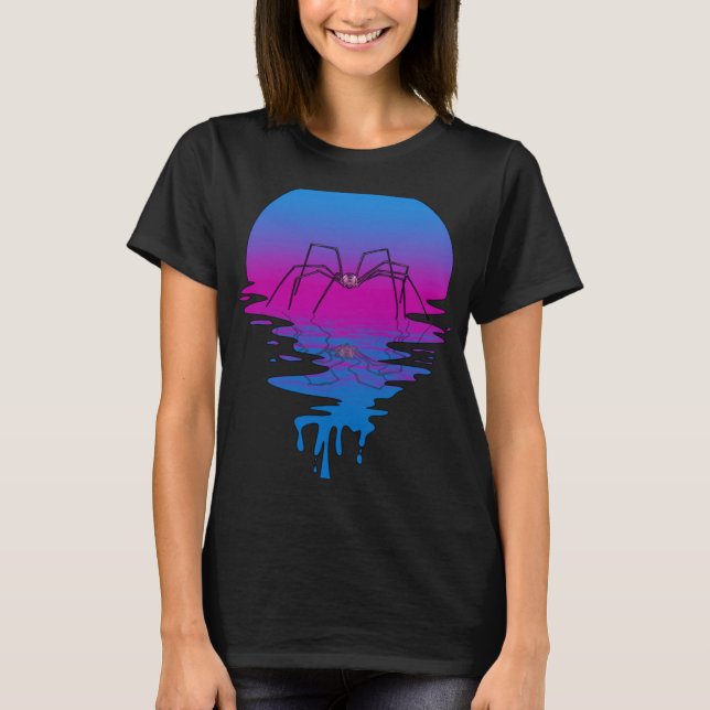 Camiseta Araña de atardecer retro vintage (Anverso)