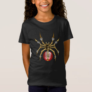 Camiseta Araña de vapor sobre negro