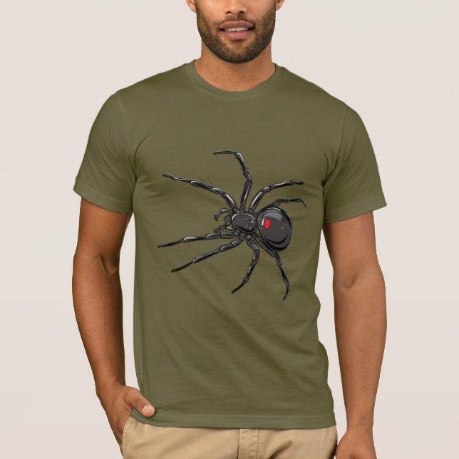 Camiseta Araña de viuda negra arte original de dibujo (Anverso)