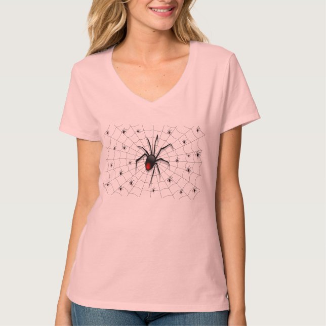 Camiseta Araña de viuda negra y bebés - (Anverso)