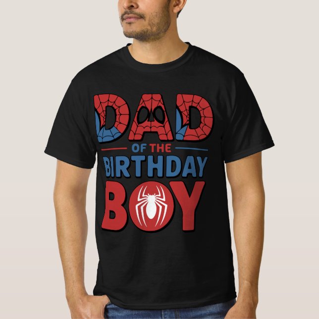 Camiseta Araña fiesta de cumpleaños papá del niño de cumple (Anverso)