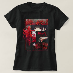 Camiseta Araña japonesa Lilies Anime Flor Estética