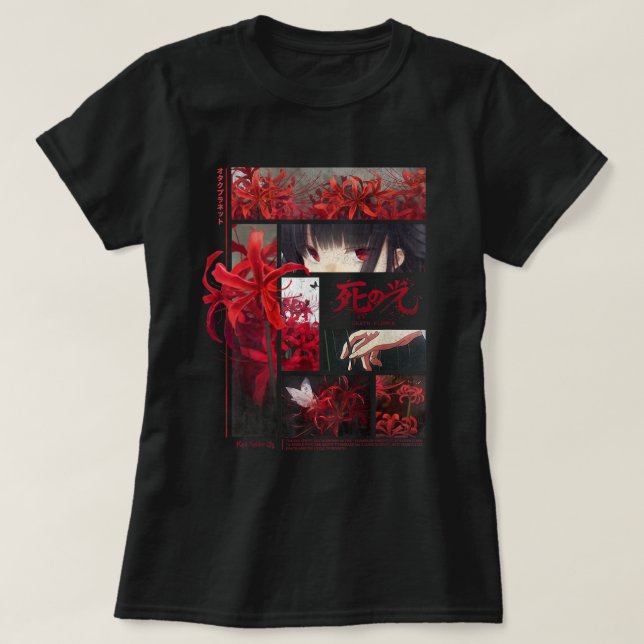 Camiseta Araña japonesa Lilies Anime Flor Estética (Diseño del anverso)
