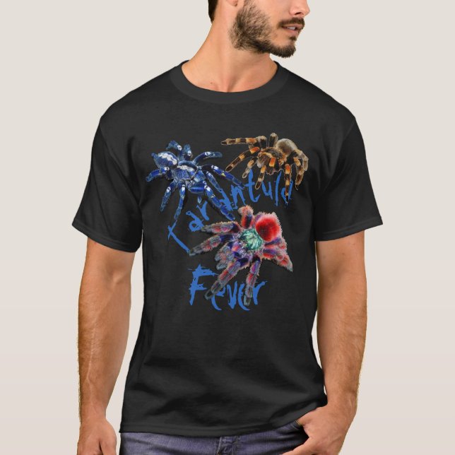 Camiseta Araña tarántula azul/roja/naranja/negra (Anverso)