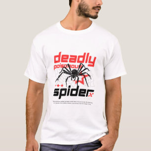 Camiseta Araña venenosa mortal - Red y Black Web TShirt