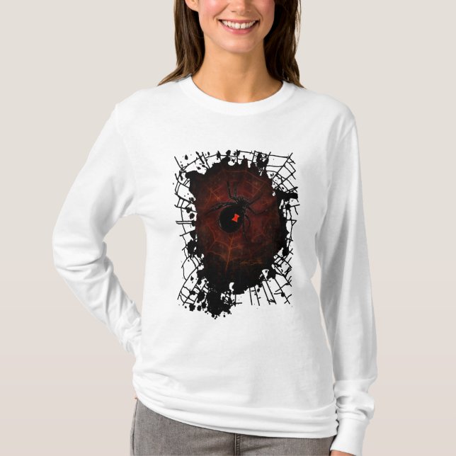 Camiseta Araña Viuda Negra Telaraña Gótico Oscuro Transgres (Anverso)