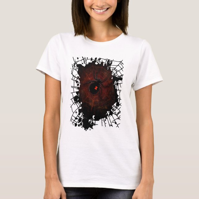Camiseta Araña Viuda Negra Telaraña Gótico Oscuro Transgres (Anverso)