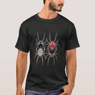 Camiseta Arañas - Blanco negro y blanco óseo