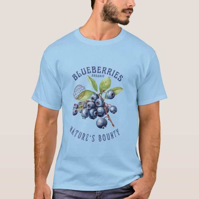 Camiseta Arándano Vintage - Fruta Botánica (Anverso)