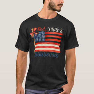 Camiseta Arándanos rojos blancos bandera americana PNG Arán