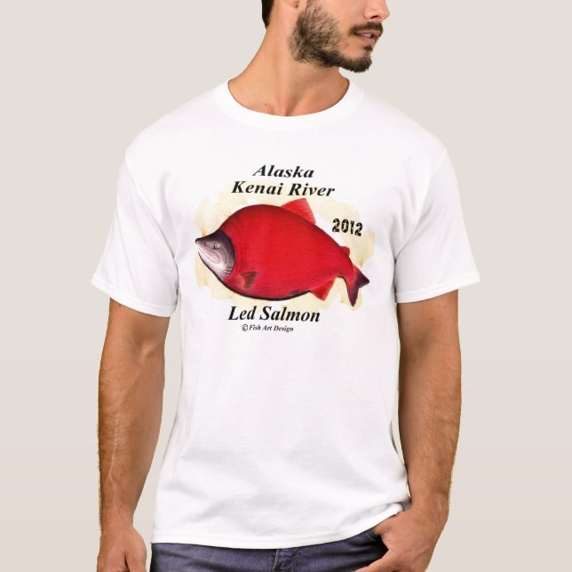 Camiseta ARASKA　Kenai River Red Salmon   【HOKKAIDO JAPAN (Anverso)