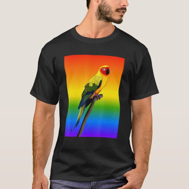 Camiseta Aratinga del Sol Pájaro Arcoíris Pájaro Observador (Anverso)
