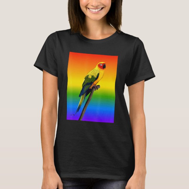 Camiseta Aratinga Sol Arcoíris Pájaro Pájaro Observador de  (Anverso)