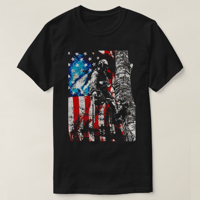 Camiseta Árbitro de árbol masculino de bandera estadouniden (Diseño del anverso)