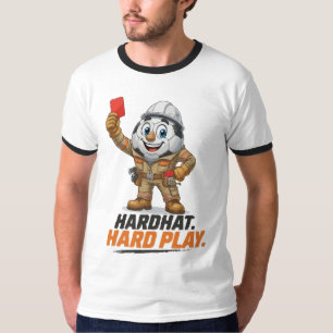 Camiseta Árbitro de fútbol con casco de obra