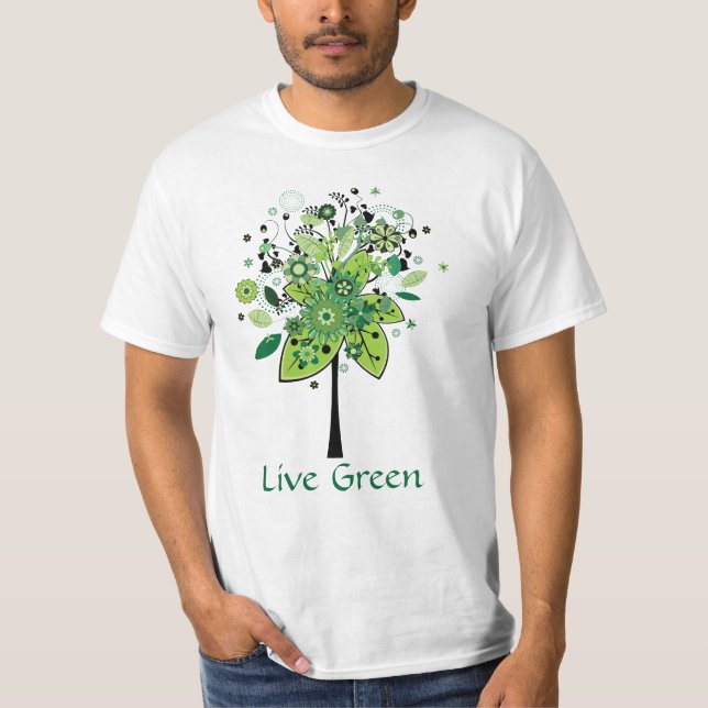 Camiseta Árbol abstracto verde (Anverso)