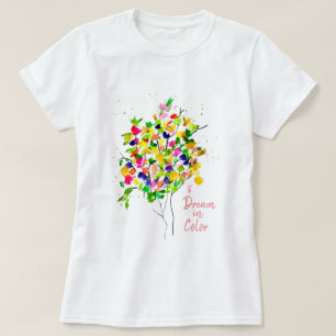 Camiseta Árbol acuático colorido arte abstracto T-Shirt