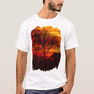 Camiseta Árbol al lado de un viejo muro arruina el sol