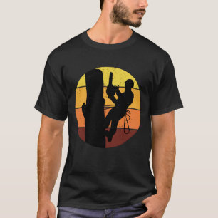 Camiseta Árbol arborista escalador Retro de cosecha