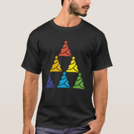 Camiseta Árbol arcoiris de árboles navideños festeja camise
