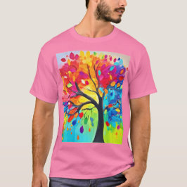 Camiseta Árbol arcoiris de pintura de vida