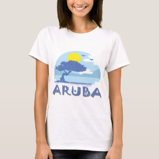 Camiseta Árbol Aruba Blue Divi Divi en playa estilizada