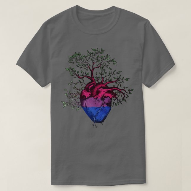 Camiseta Árbol bisexual del corazón de la vida 1 (Diseño del anverso)