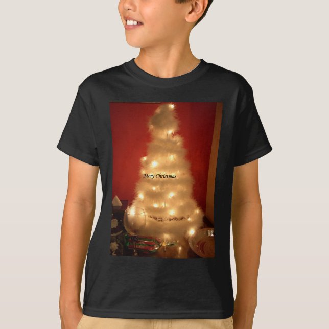 Camiseta Árbol blanco de Navidad decorado (Anverso)