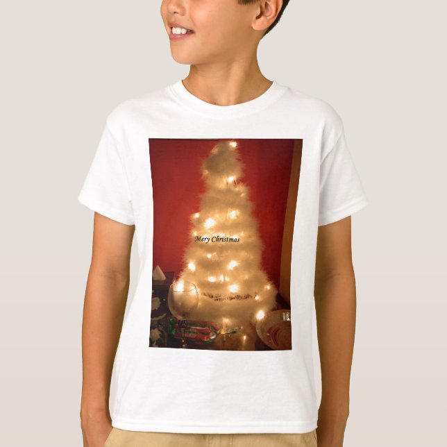 Camiseta Árbol blanco de Navidad decorado (Anverso)