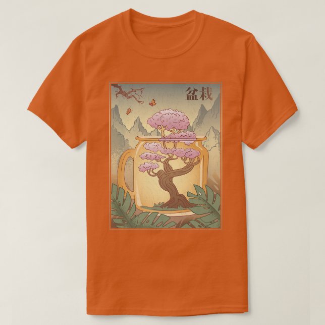 Camiseta Árbol Bonsai Ae árbol japonés de cerezo sakura (Diseño del anverso)