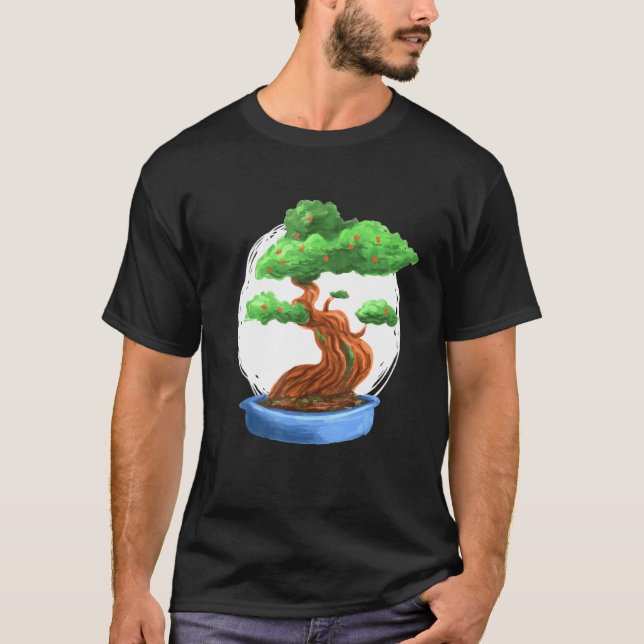 Camiseta Árbol bonsai de cultura japonesa árbol imprimido B (Anverso)