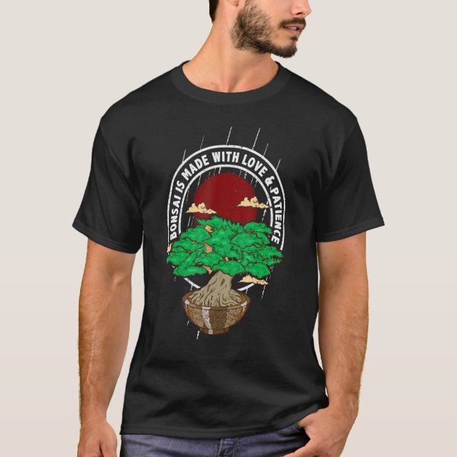 Camiseta Árbol bonsai dice arte budista japonés (Anverso)