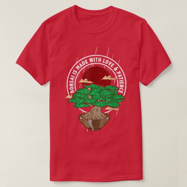 Camiseta Árbol bonsai dice arte budista japonés (Diseño del anverso)