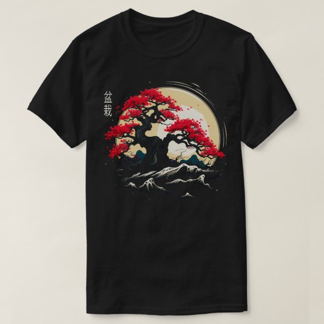 Camiseta Árbol bonsai japonés tradicional (Diseño del anverso)