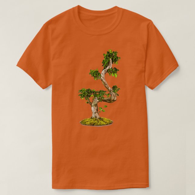 Camiseta Árbol Bonsai verde mano Naturaleza aislado blanco  (Diseño del anverso)