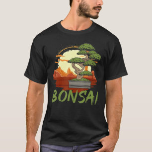 Camiseta Árbol Bonsai Vintage Bandera Japonesa Zen Bonsai H