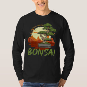 Camiseta Árbol Bonsai Vintage Bandera Japonesa Zen Bonsai H