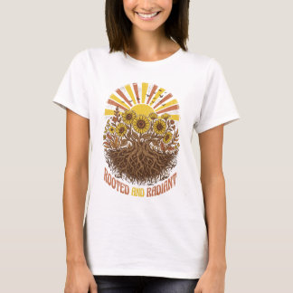 Camiseta Árbol Botánico Vintage Arraigado Y Radiante