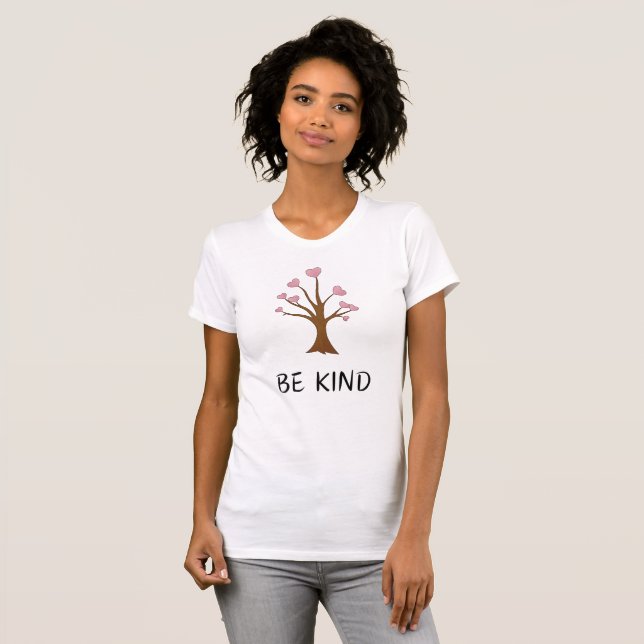 Camiseta Árbol cardíaco sea amable cita positiva (Anverso completo)